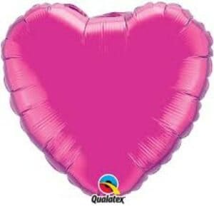 Sentence with replaced product name: An Balloon 18" Pink Heart Shape with a "qualatex" logo at the bottom center.
